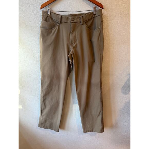 Lululemon Athleta Men's Performance Athletic Pants Golf Outdoors Brown Khaki - Picture 4 of 7